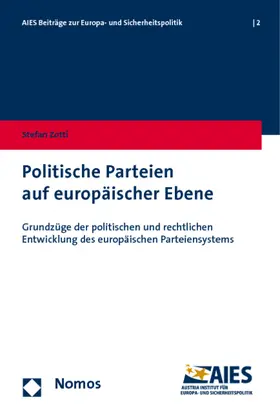 Zotti |  Politische Parteien auf europäischer Ebene | Buch |  Sack Fachmedien