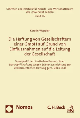 Wappler |  Die Haftung von Gesellschaftern einer GmbH auf Grund von Einflussnahmen auf die Leitung der Gesellschaft | Buch |  Sack Fachmedien