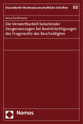 Gerdemann |  Gerdemann, A: Verwertbarkeit belastender Zeugenaussagen | Buch |  Sack Fachmedien