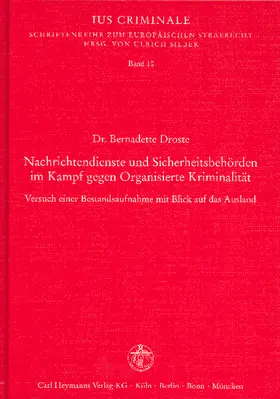 Droste |  Nachrichtendienste und Sicherheitsbehörden im Kampf gegen Organisierte Kriminalität | Buch |  Sack Fachmedien