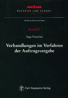 Franzius |  Verhandlungen im Verfahren der Auftragsvergabe | Buch |  Sack Fachmedien