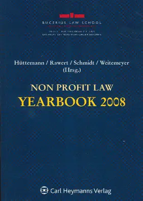 Hüttemann / Rawert / Schmidt |  Non Profit Law Yearbook 2008 | Buch |  Sack Fachmedien