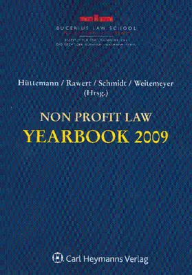 Hüttemann / Rawert / Schmidt |  Non Profit-Law Yearbook 2009 | Buch |  Sack Fachmedien