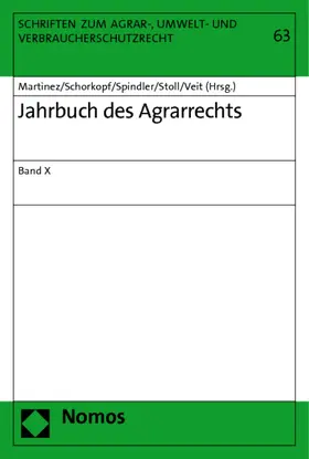 Martìnez / Schorkopf / Spindler |  Jahrbuch des Agrarrechts - Energie und ländliche Räume | Buch |  Sack Fachmedien