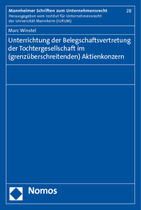 Winstel | Winstel, M: Unterrichtung der Belegschaftsvertretung | Buch | 978-3-8329-6376-7 | sack.de