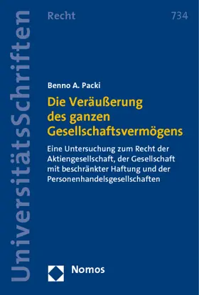 Packi |  Die Veräußerung des ganzen Gesellschaftsvermögens | Buch |  Sack Fachmedien