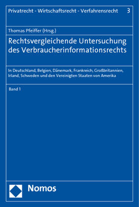 Pfeiffer |  Rechtsvergleichende Untersuchung/Verbraucherinform. 01 | Buch |  Sack Fachmedien