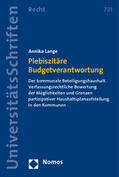 Lange |  Plebiszitäre Budgetverantwortung | Buch |  Sack Fachmedien