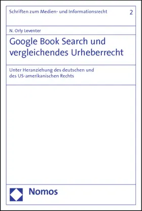 Leventer |  Google Book Search und vergleichendes Urheberrecht | Buch |  Sack Fachmedien