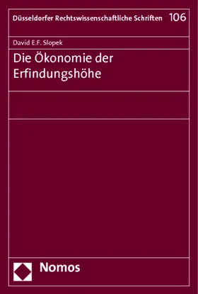 Slopek |  Die Ökonomie der Erfindungshöhe | Buch |  Sack Fachmedien