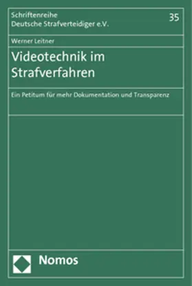 Leitner |  Videotechnik im Strafverfahren | Buch |  Sack Fachmedien