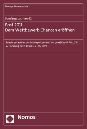 Haucap / Monopolkommission | Sondergutachten 62: Post 2011: Wettbewerb | Buch | 978-3-8329-7479-4 | sack.de