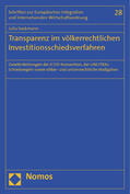 Sackmann |  Sackmann, J: Transparenz / Investitionsschiedsverfahren | Buch |  Sack Fachmedien