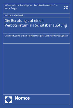 Rodenbeck |  Rodenbeck, J: Berufung auf einen Verbotsirrtum | Buch |  Sack Fachmedien