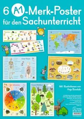  6 A1-Merk-Poster für den Sachunterricht  Jahreskreis, Körper, Waldtiere, Epochen, Kontinente, vom Korn zum Brot | Sonstiges |  Sack Fachmedien