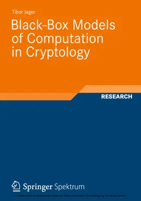 Jager |  Black-Box Models of Computation in Cryptology | eBook | Sack Fachmedien