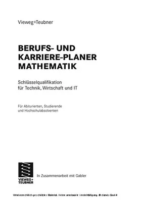 Vieweg+Teubner |  Berufs- und Karriere-Planer Mathematik | eBook | Sack Fachmedien