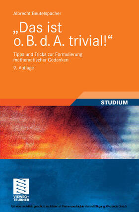 Beutelspacher | "Das ist o. B. d. A. trivial!" | E-Book | sack.de