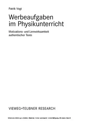 Vogt |  Werbeaufgaben im Physikunterricht | eBook | Sack Fachmedien