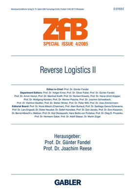 Fandel / Reese | Reverse Logistics II | Buch | 978-3-8349-0134-7 | sack.de