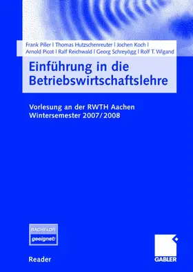 Piller / Hutzschenreuter / Koch |  Einführung in die Betriebswirtschaftslehre | Buch |  Sack Fachmedien