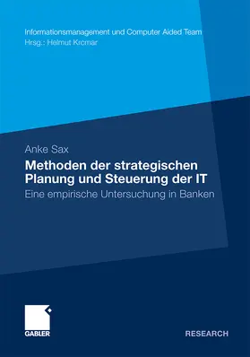 Sax |  Methoden der strategischen Planung und Steuerung der IT | Buch |  Sack Fachmedien