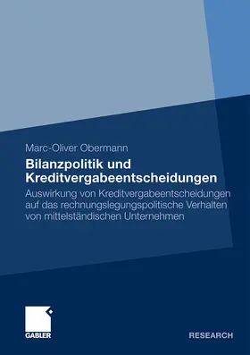 Obermann |  Bilanzpolitik und Kreditvergabeentscheidungen | Buch |  Sack Fachmedien