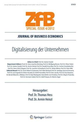 Heinzl / Hess | Digitalisierung der Unternehmen | Buch | 978-3-8349-3451-2 | sack.de
