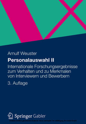 Weuster | Personalauswahl II | E-Book | sack.de