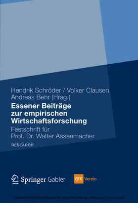 Schröder / Clausen / Behr | Essener Beiträge zur empirischen Wirtschaftsforschung | E-Book | www.sack.de