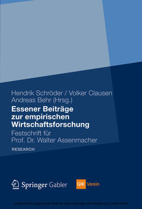 Schröder / Clausen / Behr | Essener Beiträge zur empirischen Wirtschaftsforschung | E-Book | sack.de