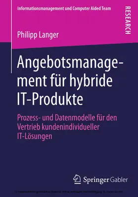 Langer |  Angebotsmanagement für hybride IT-Produkte | eBook | Sack Fachmedien