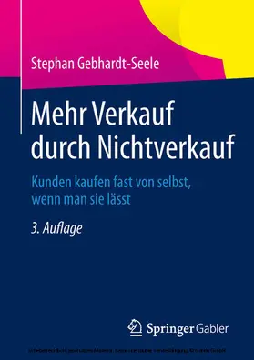 Gebhardt-Seele |  Mehr Verkauf durch Nichtverkauf | eBook | Sack Fachmedien
