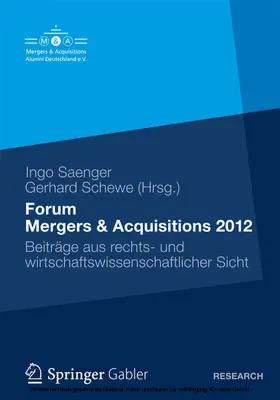 Saenger / Schewe |  Forum Mergers & Acquisitions 2012 | eBook | Sack Fachmedien