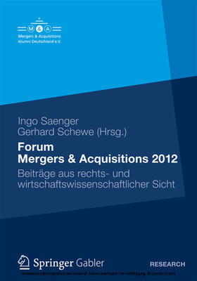 Saenger / Schewe | Forum Mergers & Acquisitions 2012 | E-Book | sack.de