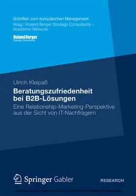 Kleipaß |  Beratungszufriedenheit bei B2B-Lösungen | eBook | Sack Fachmedien