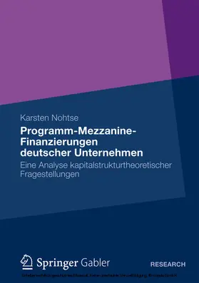 Nohtse | Programm-Mezzanine-Finanzierungen deutscher Unternehmen | E-Book | www.sack.de