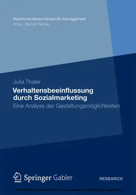 Thaler |  Verhaltensbeeinflussung durch Sozialmarketing | eBook | Sack Fachmedien