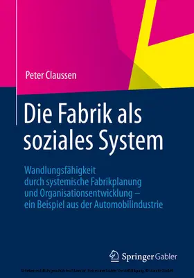 Claussen |  Die Fabrik als soziales System | eBook | Sack Fachmedien