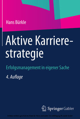 Bürkle | Aktive Karrierestrategie | E-Book | sack.de