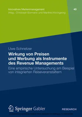 Schnetzer | Wirkung von Preisen und Werbung als Instrumente des Revenue Managements | E-Book | www.sack.de