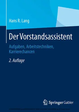 Lang | Der Vorstandsassistent | E-Book | www.sack.de