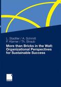 Stadtler / Schmitt / Klarner |  More than Bricks in the Wall: Organizational Perspectives fo | Buch |  Sack Fachmedien