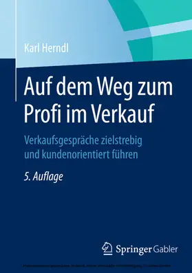 Herndl | Auf dem Weg zum Profi im Verkauf | E-Book | www.sack.de