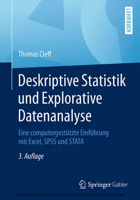 Cleff |  Deskriptive Statistik und Explorative Datenanalyse | eBook | Sack Fachmedien