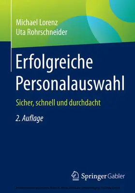 Lorenz / Rohrschneider | Erfolgreiche Personalauswahl | E-Book | sack.de