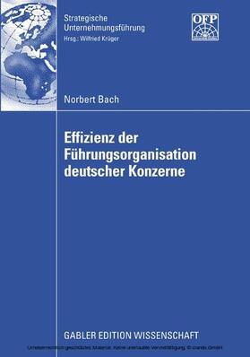 Bach | Effizienz der Führungsorganisation deutscher Konzerne | E-Book | sack.de