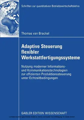 van Brackel | Adaptive Steuerung flexibler Werkstattfertigungssysteme | E-Book | www.sack.de