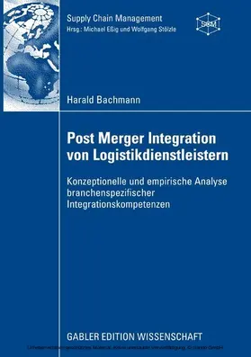 Bachmann | Post Merger Integration von Logistikdienstleistern | E-Book | www.sack.de