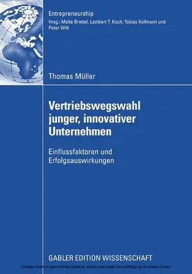 Müller |  Vertriebswegswahl junger, innovativer Unternehmen | eBook | Sack Fachmedien